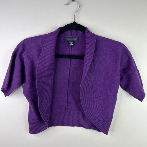 Banana Republic Sweaters - Banana Republic purple bolero sweater Italian yarn wool blend XSP